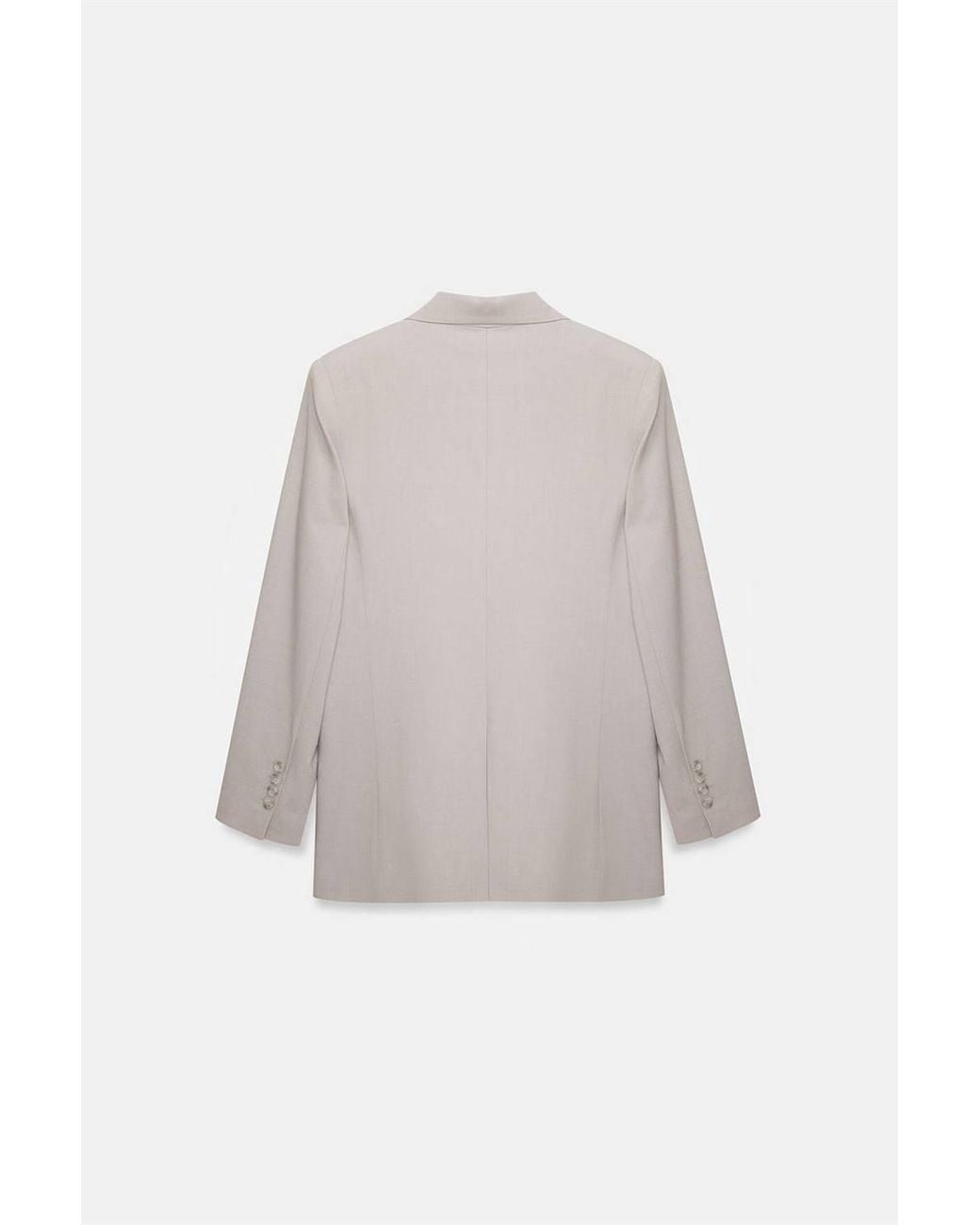 Dilvin Gray Long Crepe Blazer Jacket