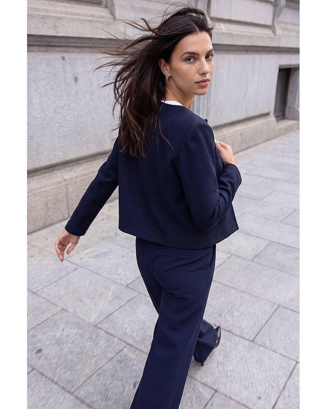 Roman Blue Buttoned Pocket Jacket