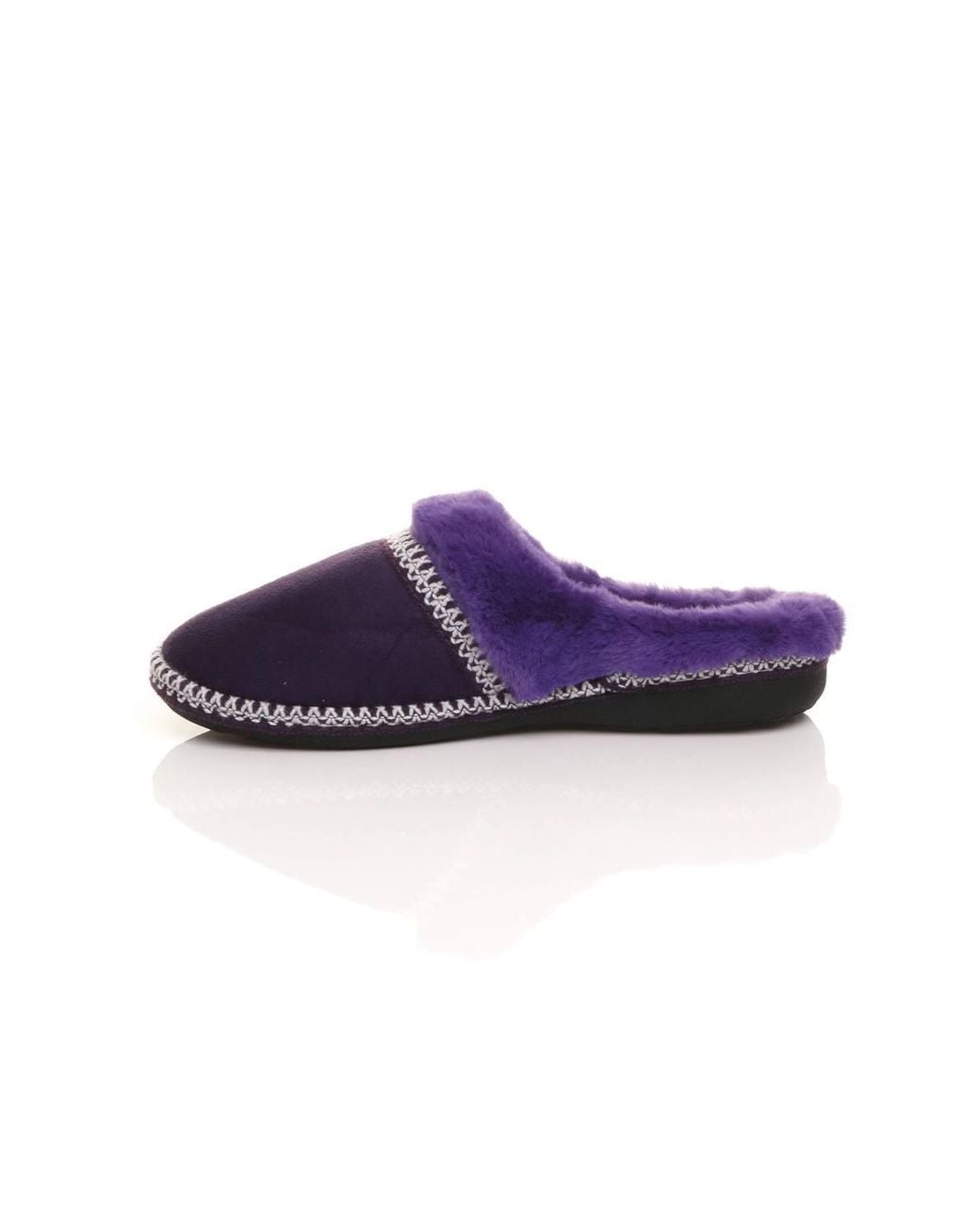 AJVANI Purple Flat Heel Slippers