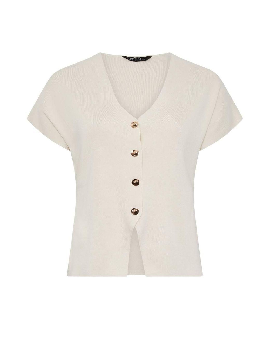 Yours White Short Sleeve Knitted Top