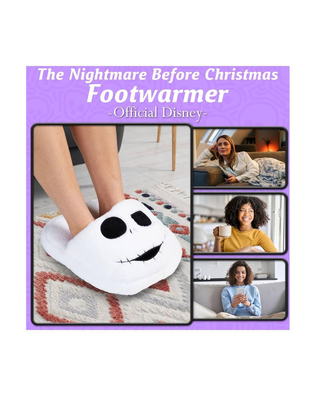 Disney White Jack Skellington Footwarmer Winter Christmas Gift