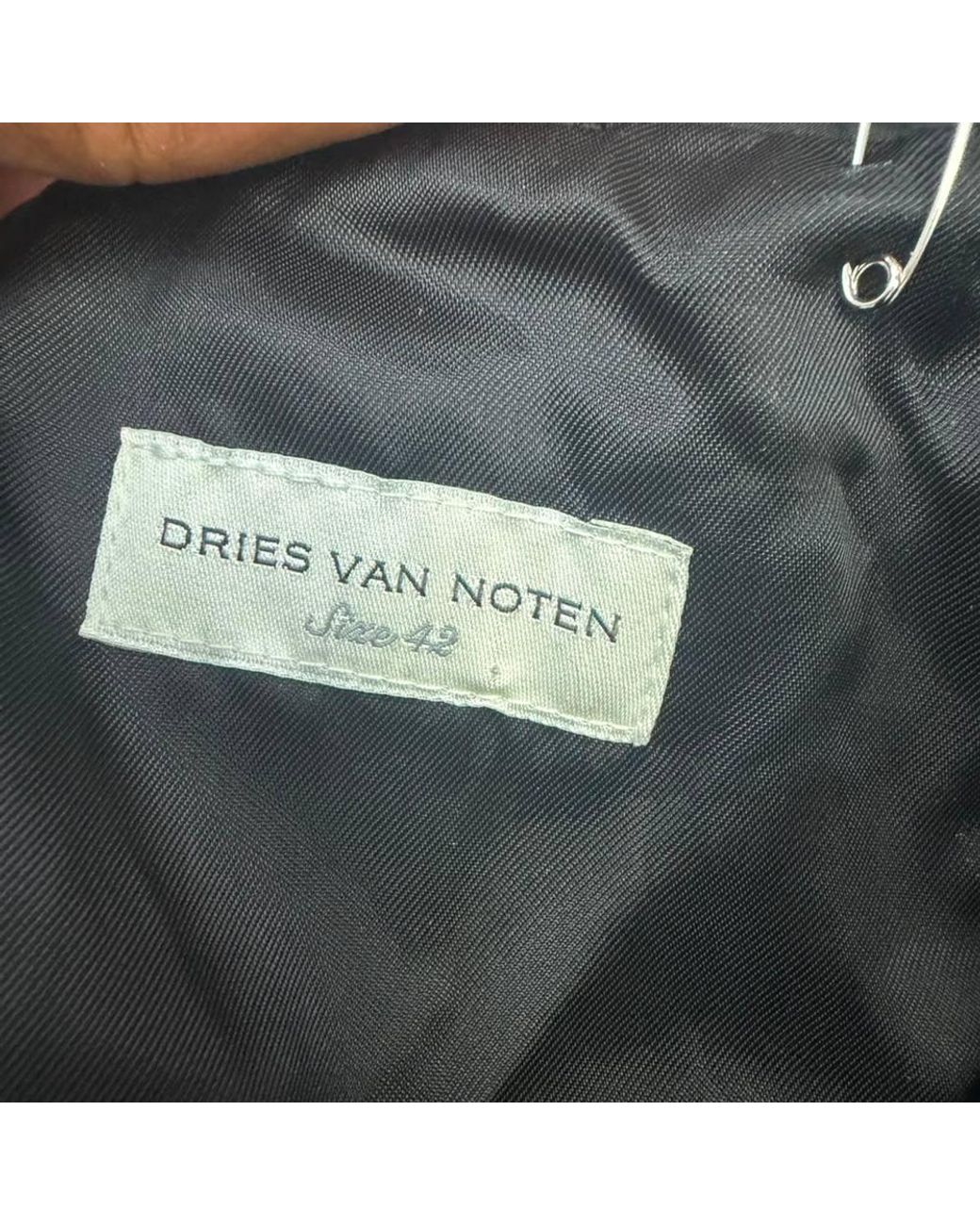 Dries Van Noten Black Preloved Crinkled Effect Midi Skirt