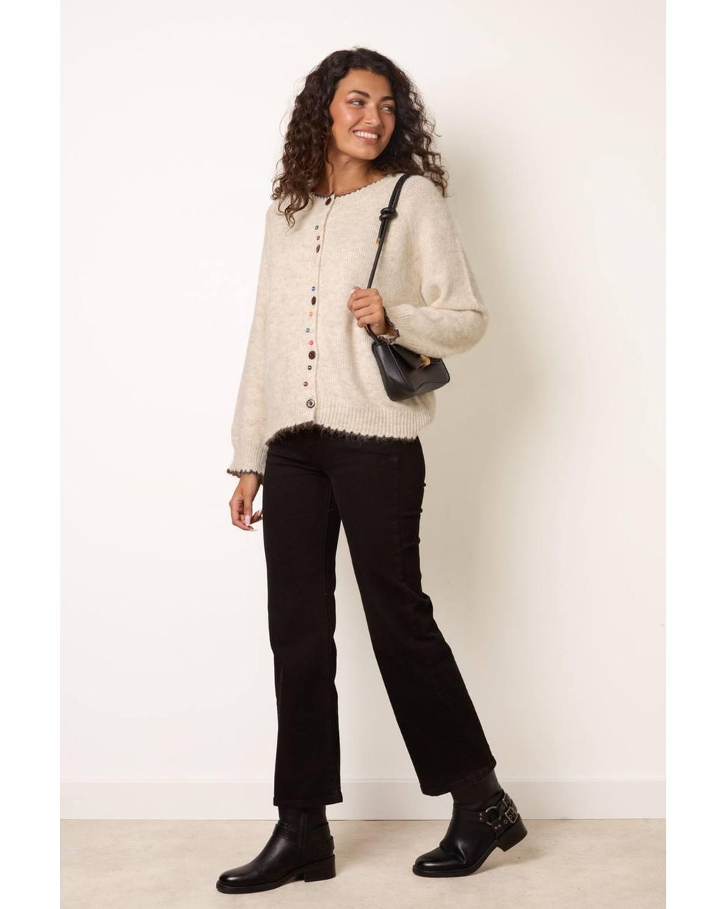 Blue Vanilla Natural Long Sleeve Round Neck Cardigan