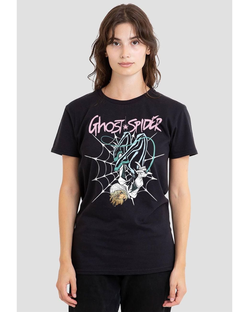 Marvel Black Spiderman Ghost Spider Neon Web T-Shirt