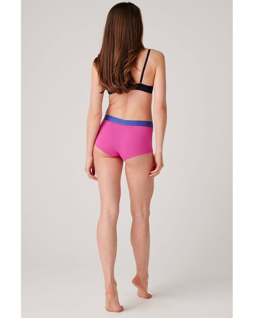 British Boxers Pink Pack Of Three "Amusements" Cotton Hipster Boxer Briefs