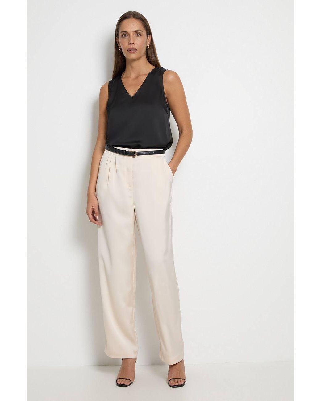 Wallis Multicolor Satin Pintuck Trouser