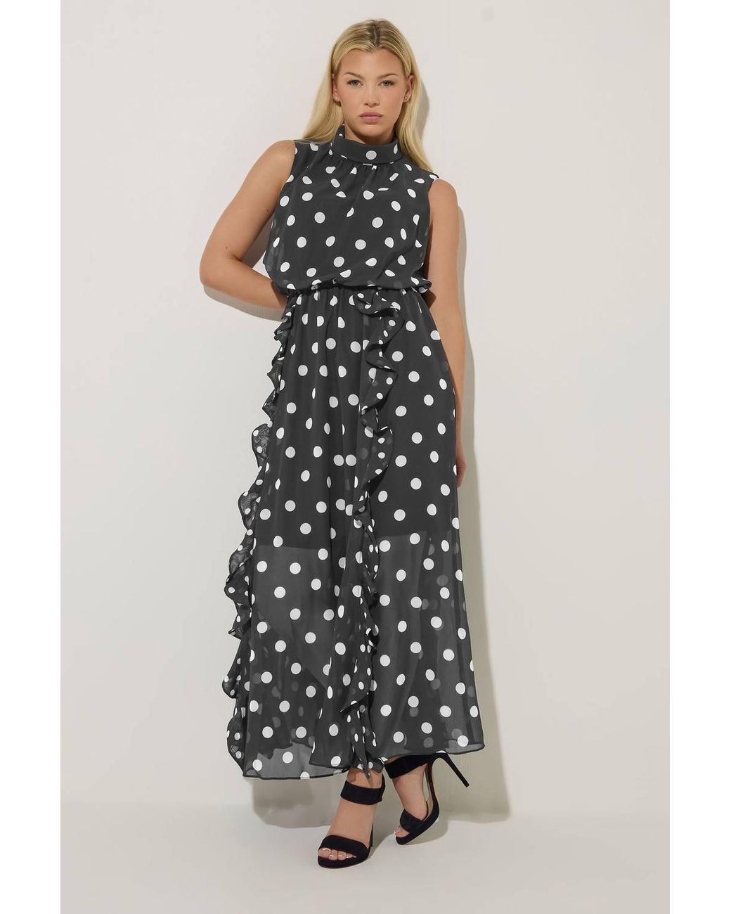 Star by Julien MacDonald Black Polka Dot Maxi Dress