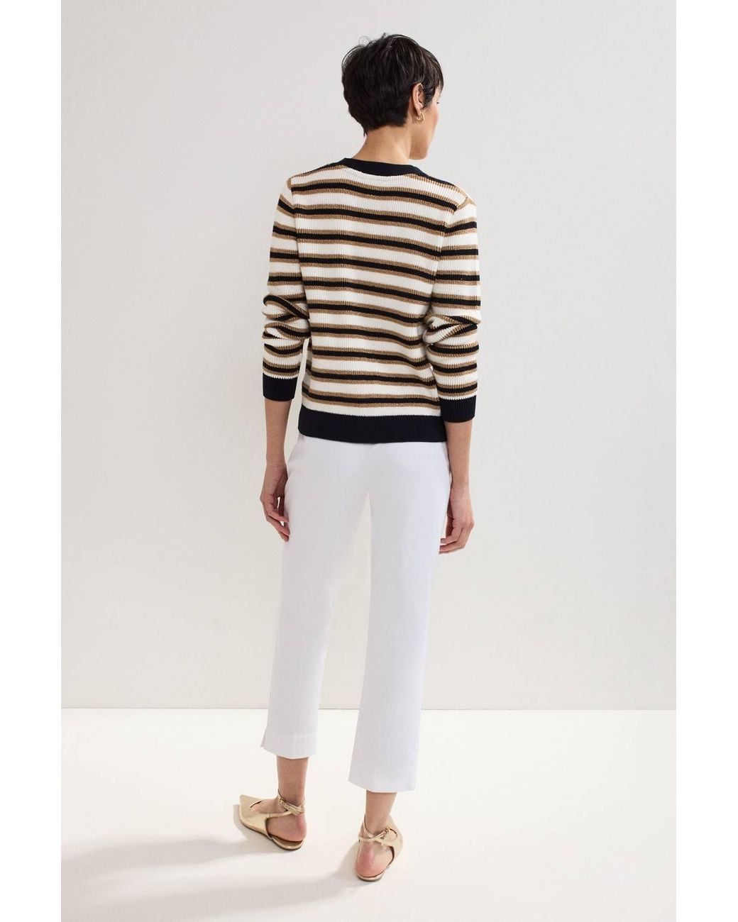 Phase Eight White Miah Cropped Stretch Slim Trouser