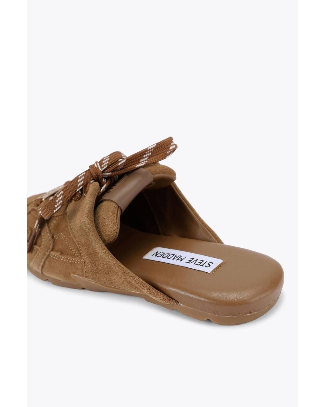 Steve Madden Brown 'Aziel Mule Camel' Suede Flats