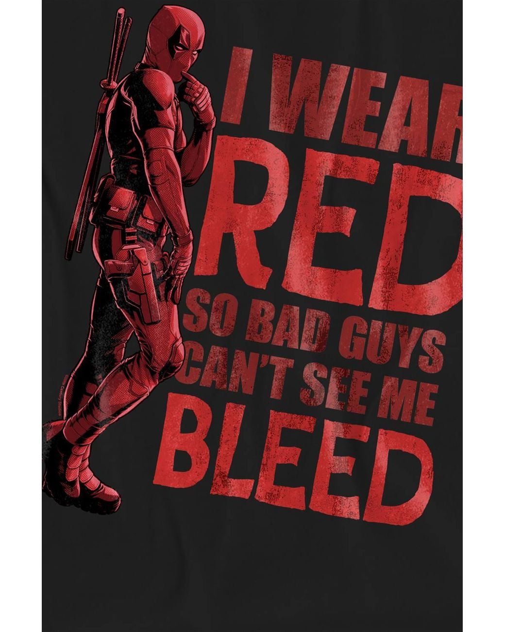 Marvel Red Deadpool Wolverine Wear Can'T See Me Bleed T-Shirt