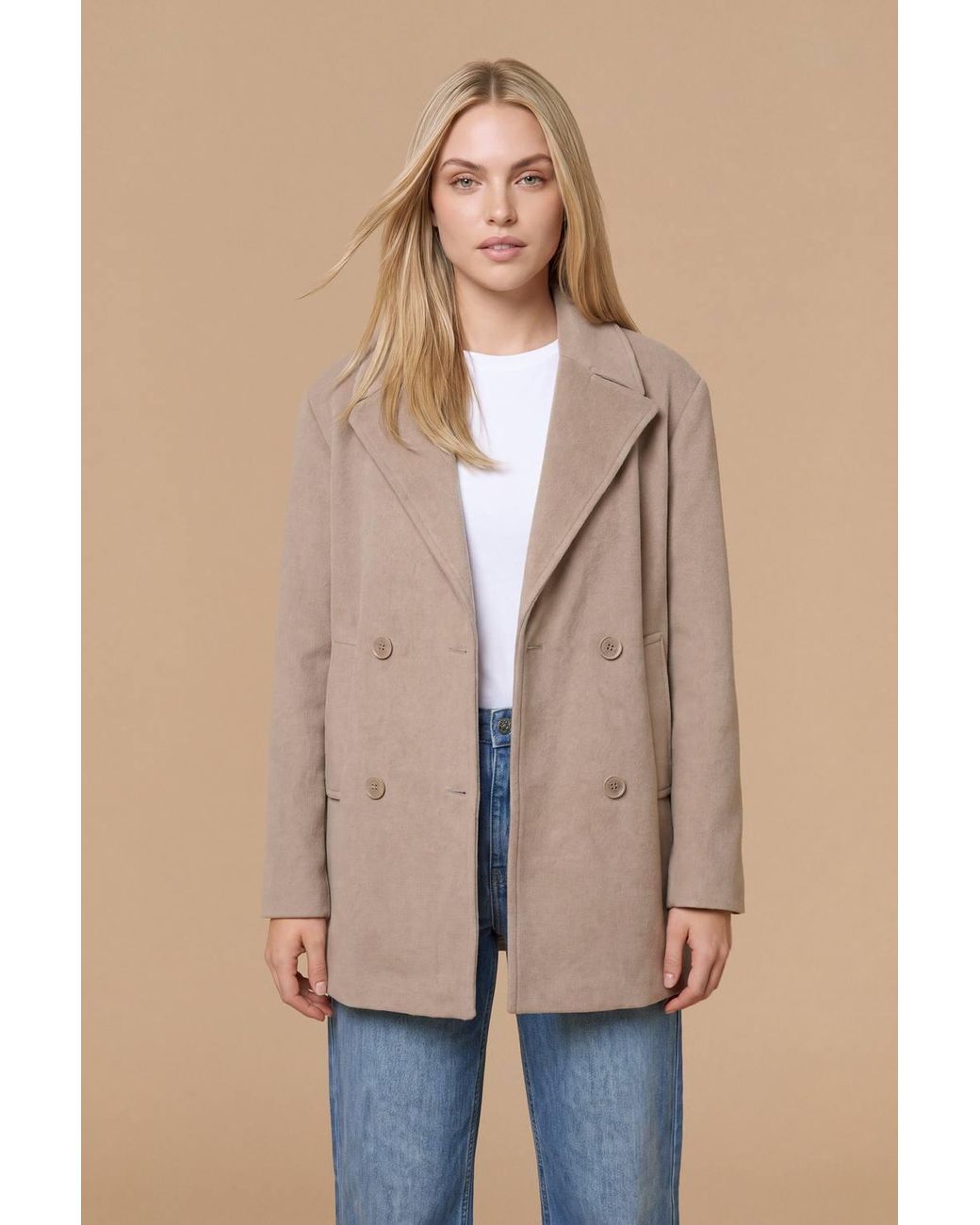 Dorothy Perkins Blue Relaxed Fit Double Breasted Coat