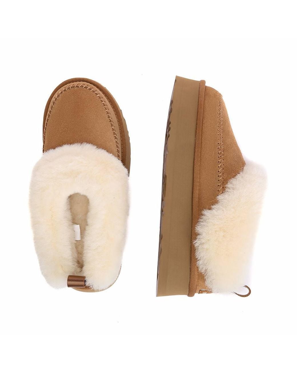 EverAu Australia Brown Sheepskin Wool Pulvara Slippers W/ Eva Sole