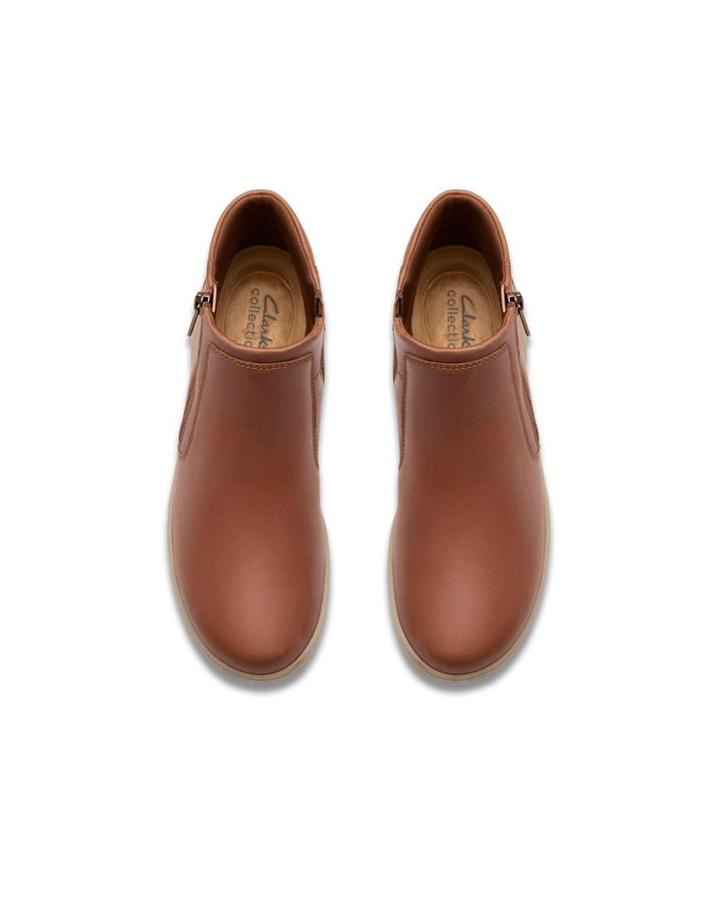 Clarks Brown Bryianne Carly Tan Leather Ankle Boots