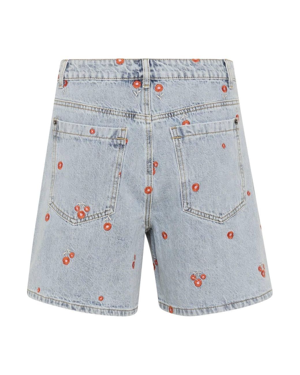 Kaffe Blue Babeth High Waisted Denim Shorts