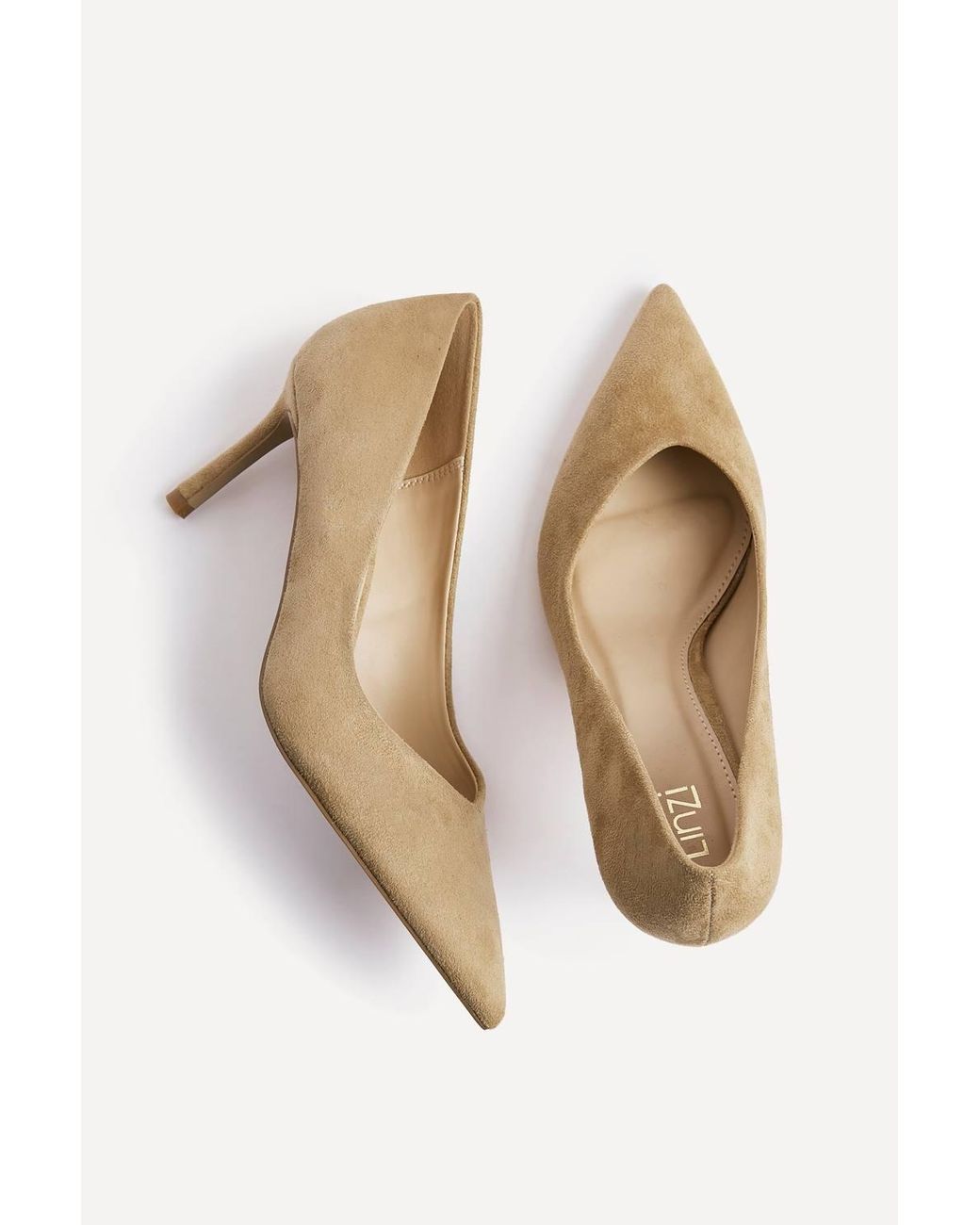 Linzi Natural Classic Faux Suede Court Heels