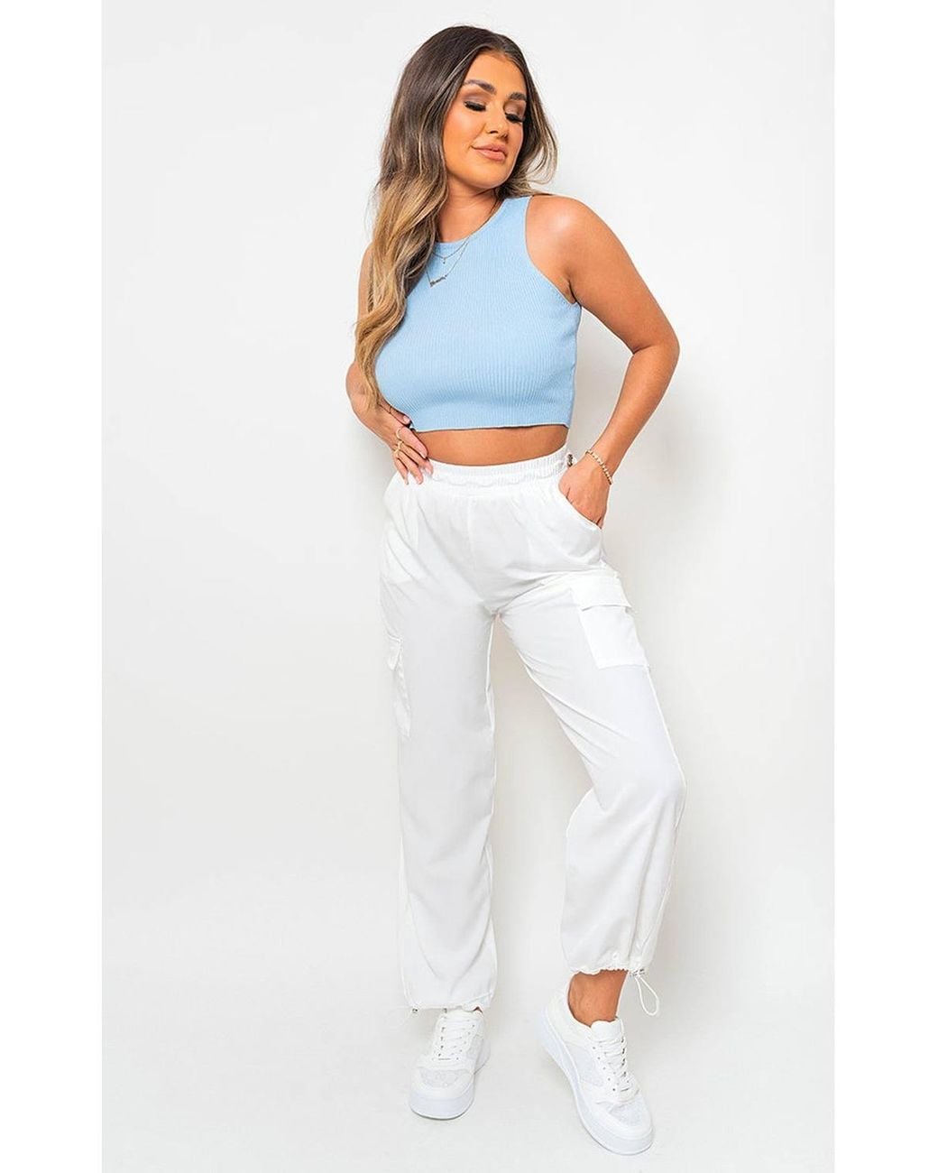 IKRUSH Green Aubree Casual Drawstring Cargo Pants