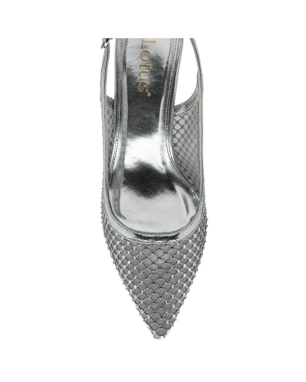 Lotus White 'Phoenix' Slingback Court Shoes