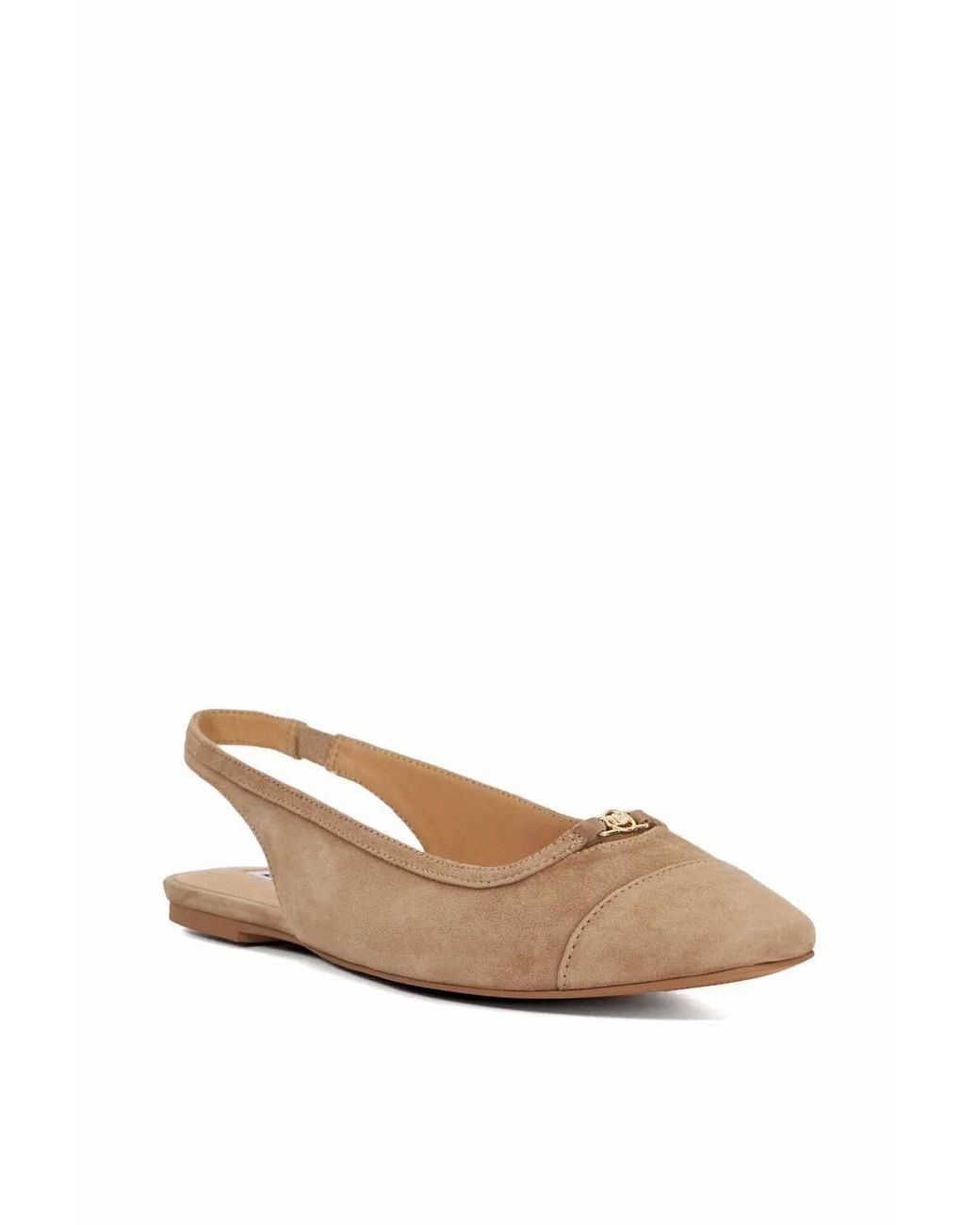 Dune White 'Hanna' Suede Ballet Pumps