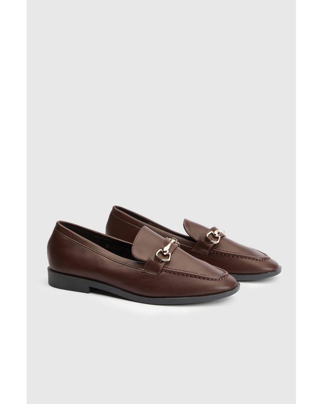 Wallis Black Jessie Faux Leather Metal Snaffle Loafers