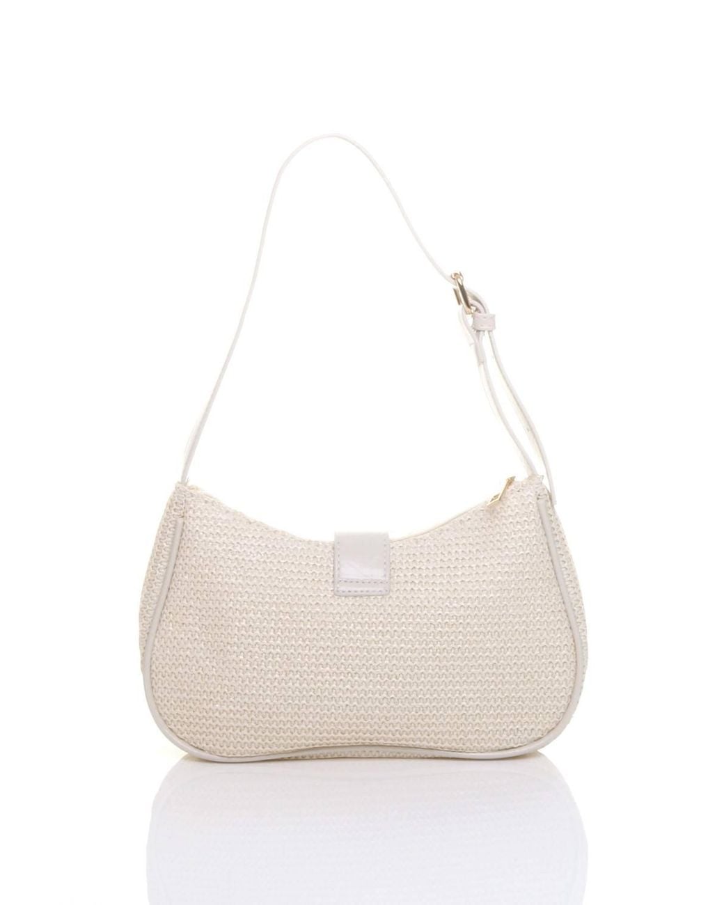 AJVANI Natural Zip Half Moon Scoop Shoulder Bag