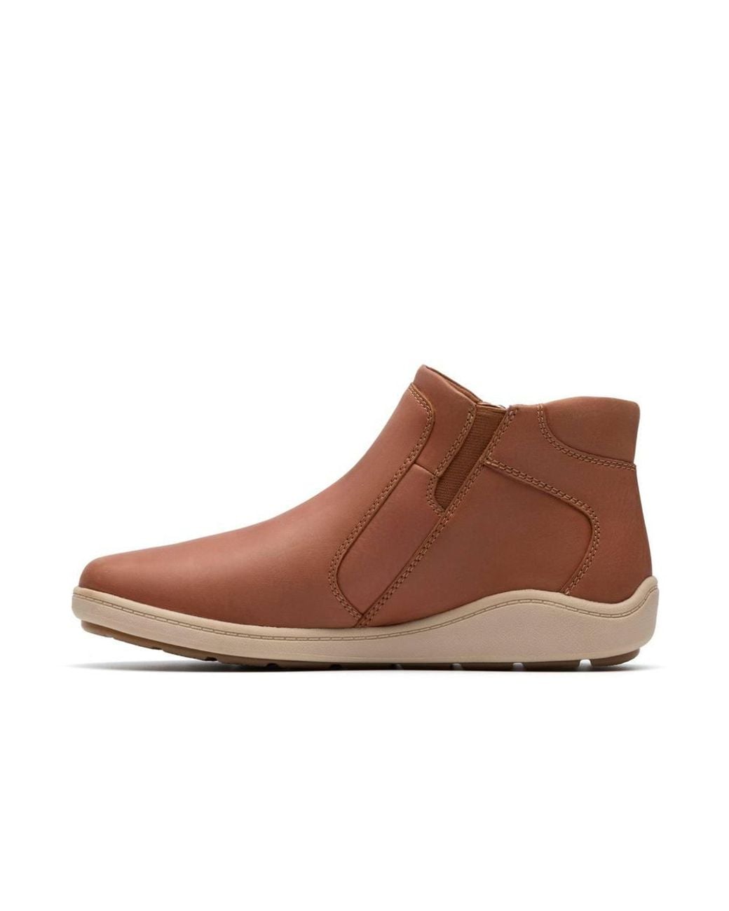 Clarks Brown Bryianne Carly Tan Leather Ankle Boots