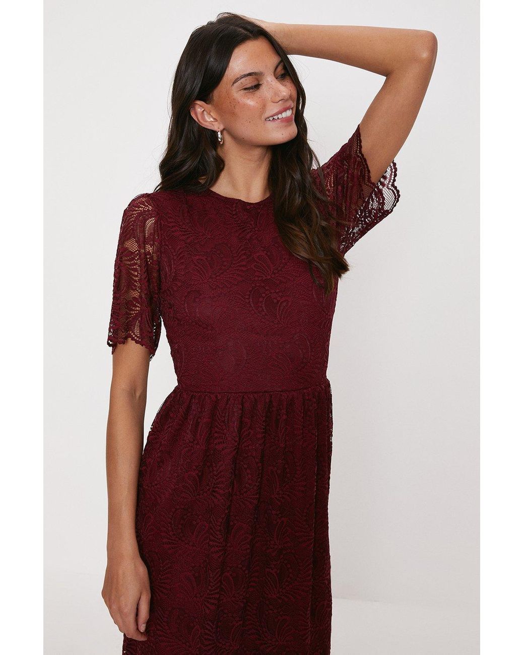 Oasis red hotsell lace dress