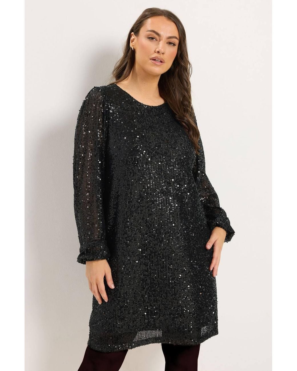 Yours Black Sequin Embellished Dress