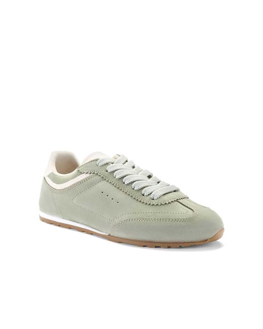 Clarks Green Lorenza Lace Sage Suede Trainers