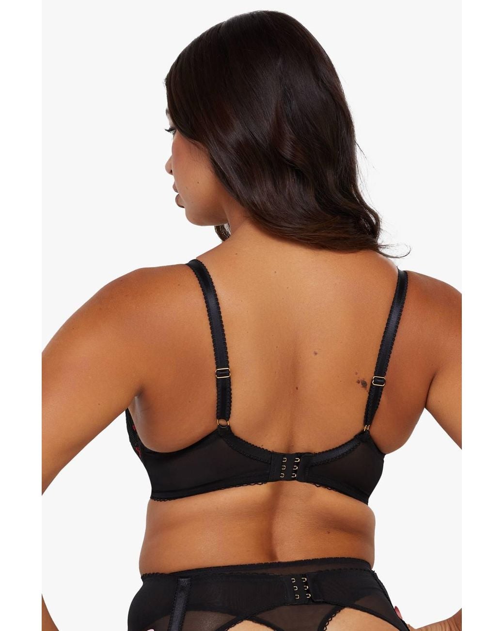Playful Promises Black Elodie & Rosebud Embroidery Quarter Cup Bra