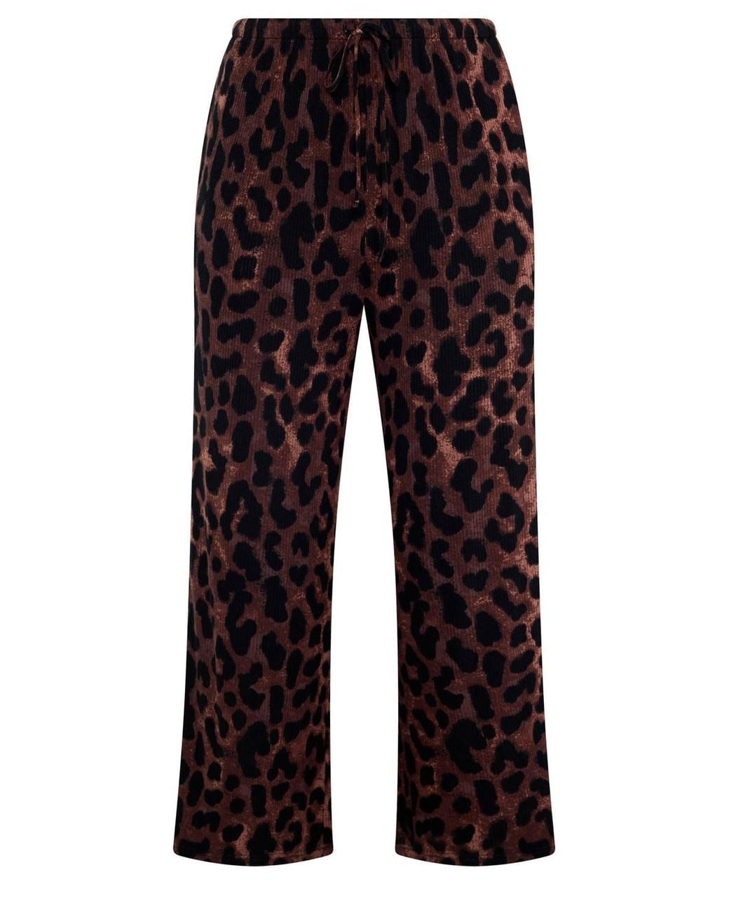 Yours Brown Leopard Print Wide Leg Trousers