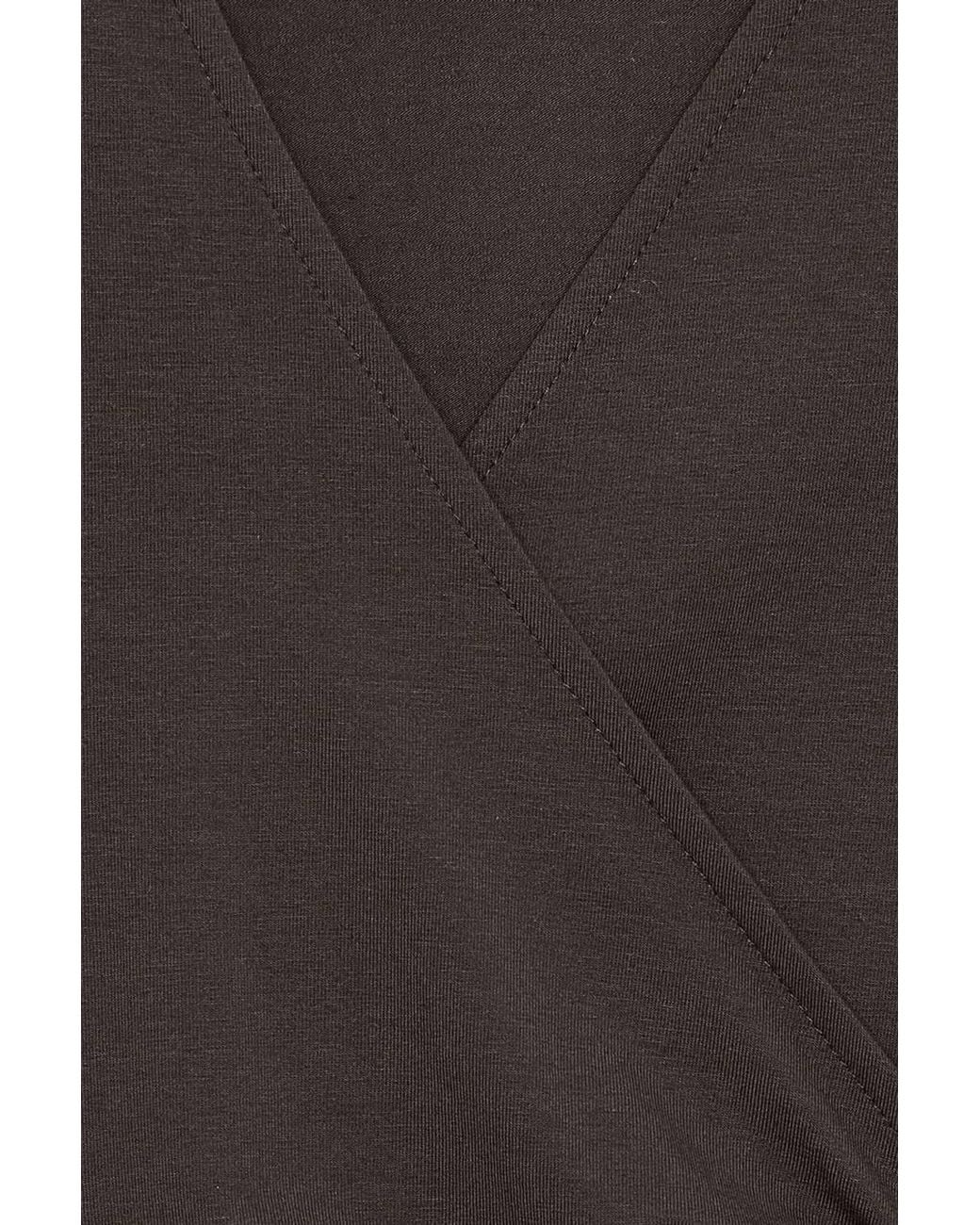 Dilvin Blue Crop Wrap Blouse With Tie Detail