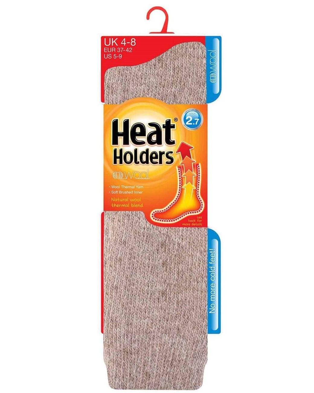 Heat Holders Gray Extra Long 2.7 Tog Knee High Wool Rich Thermal Socks