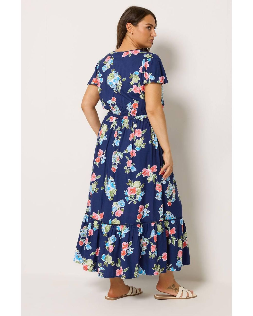 Yours Blue Floral Print Maxi Dress