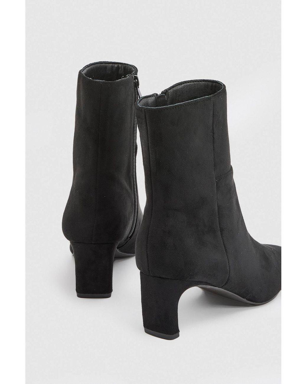 Wallis Blue Ellie Faux Suede Medium Stiletto Heel Ankle Boots