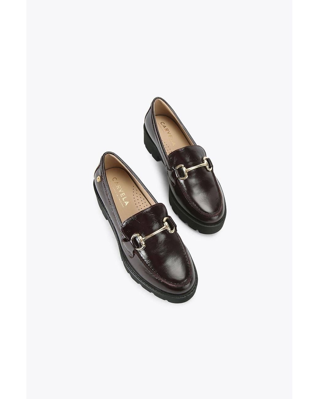 Carvela Kurt Geiger Black 'Snap Chunky' Leather Flats