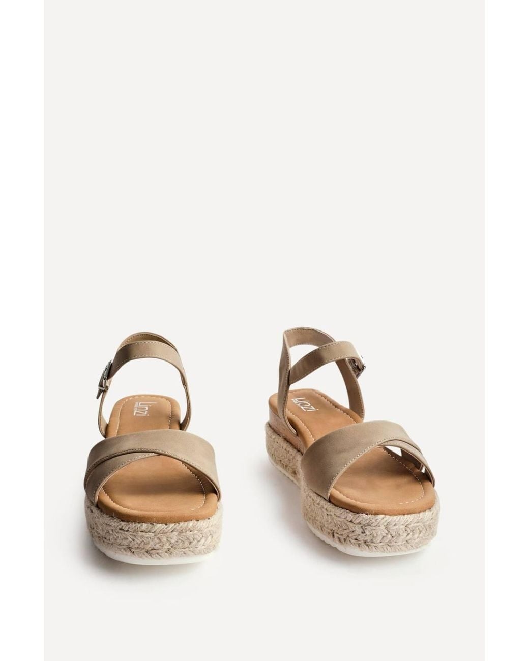 Linzi Gray Sarelli Wide Fit Flatform Sandals