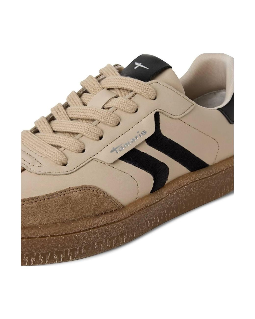 Infinity Leather Brown Tamaris Suede Leather Fashion Lace Up Sneakers