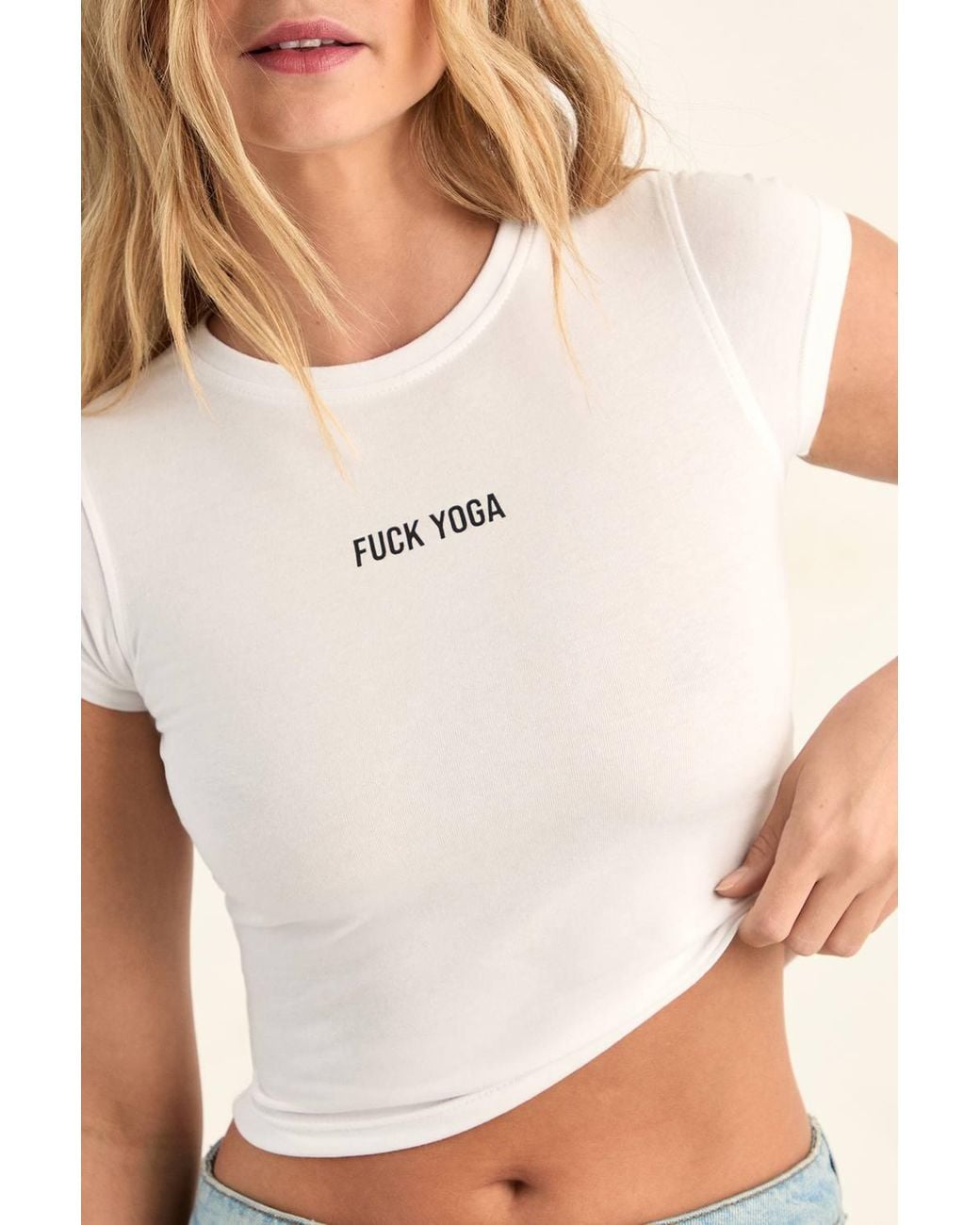 Nasty Gal Natural Yoga Baby T-Shirt