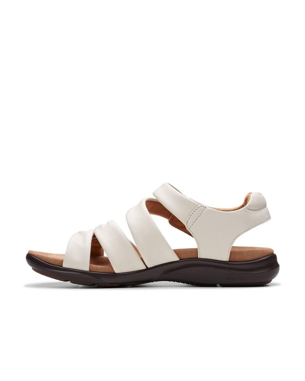 Clarks Brown Kitly Ave Leather Flat Sandals