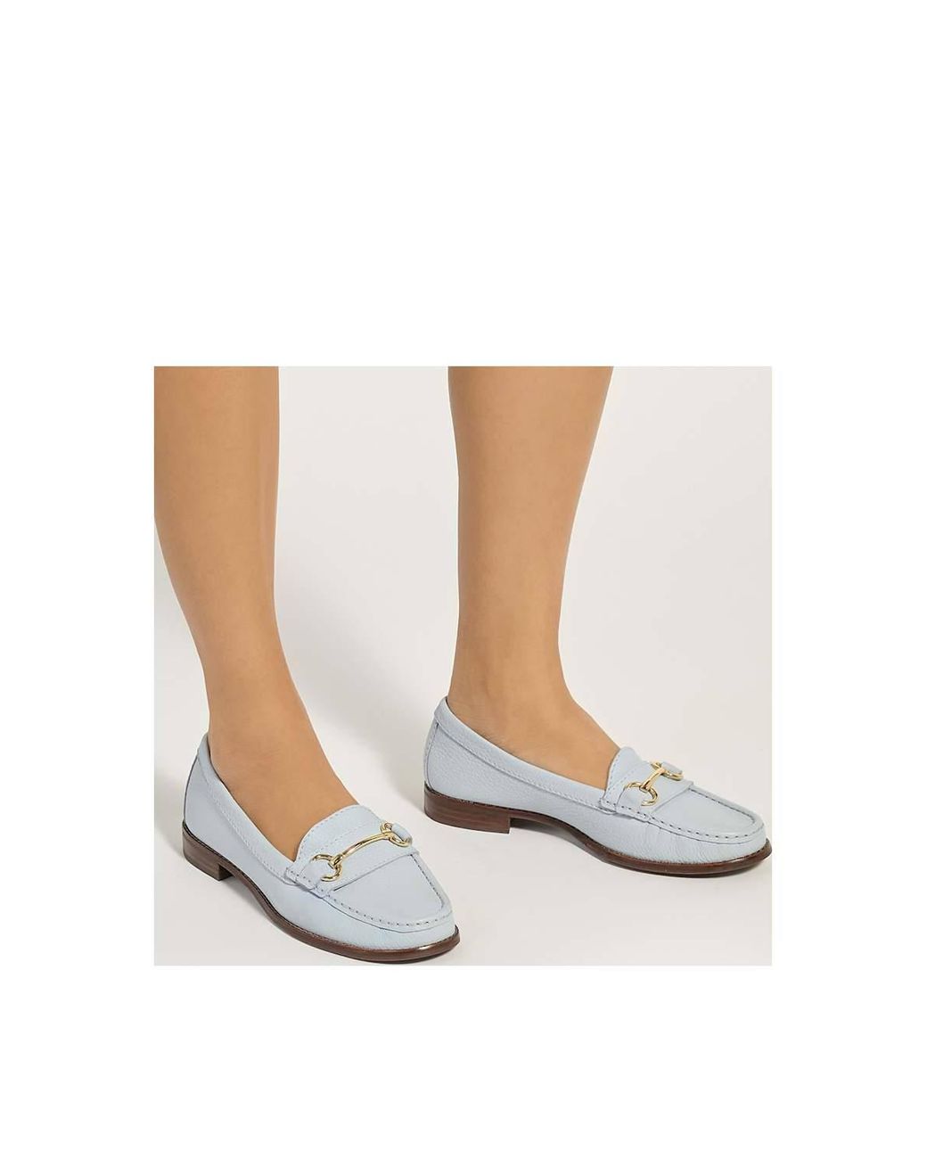 Dune White Wide Fit 'Glenny' Leather Loafers