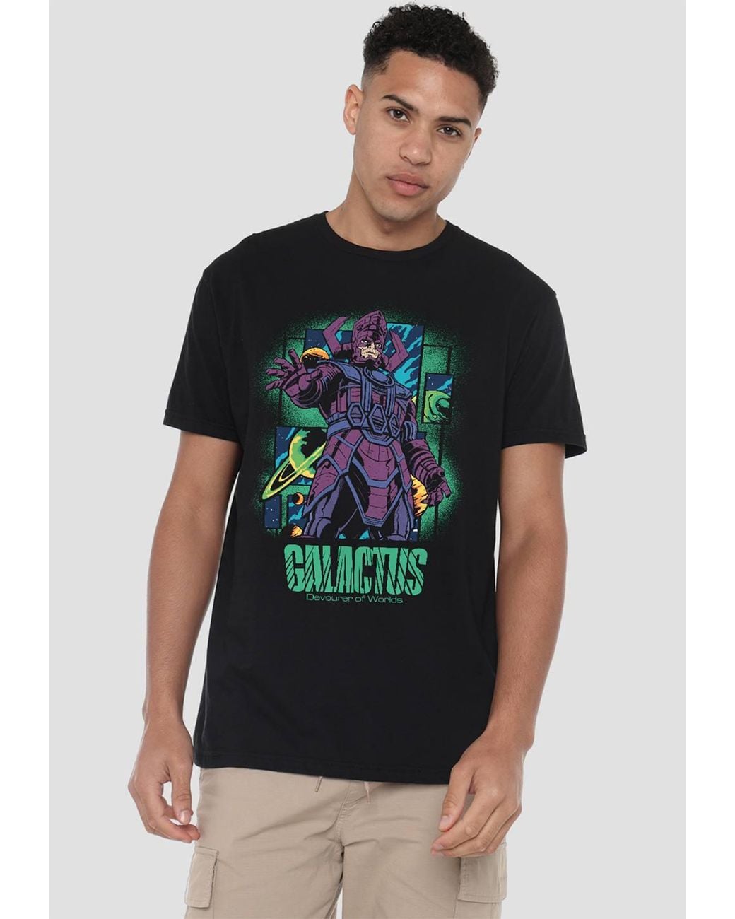Marvel Black Fantastic Four Galactus Devourer Of Worlds T-Shirt