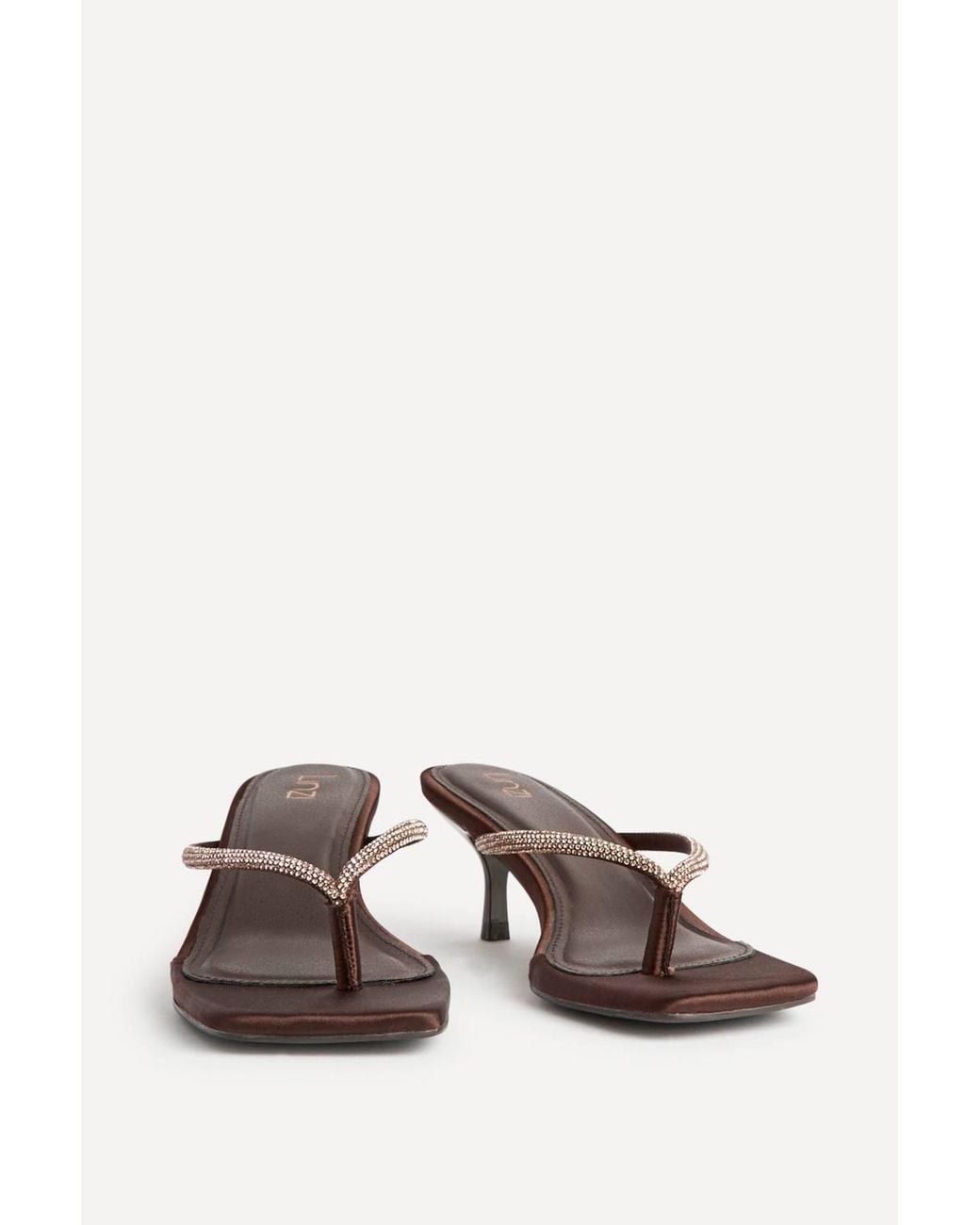 Linzi Brown Runway Embellished Mule Heels