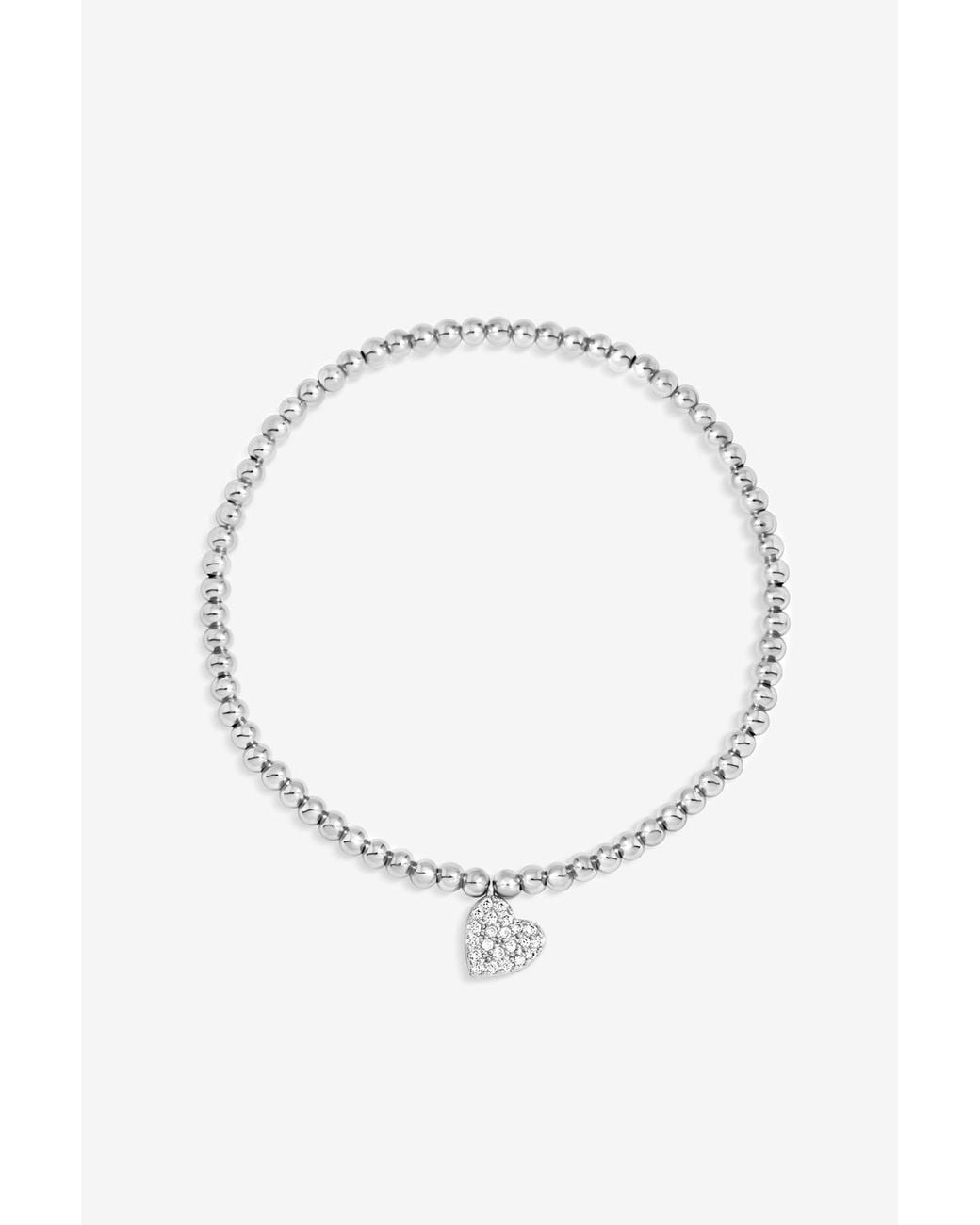 Jon Richard Purple Xmas Hanging Gift Pave Heart Stretch Bracelet