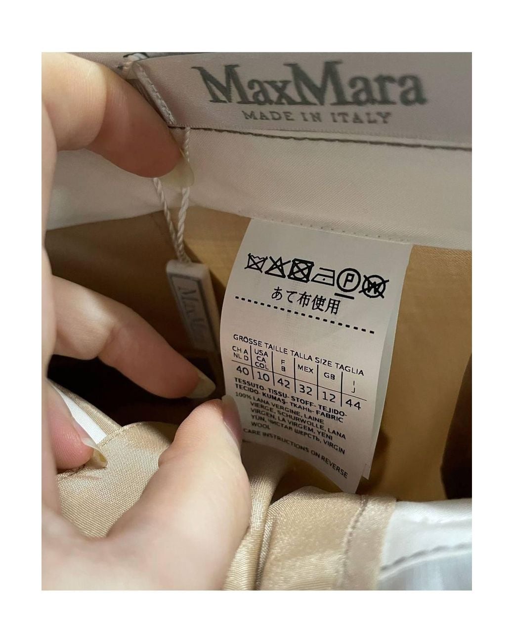Max Mara Orange Preloved Pleated Wide-Leg Trousers