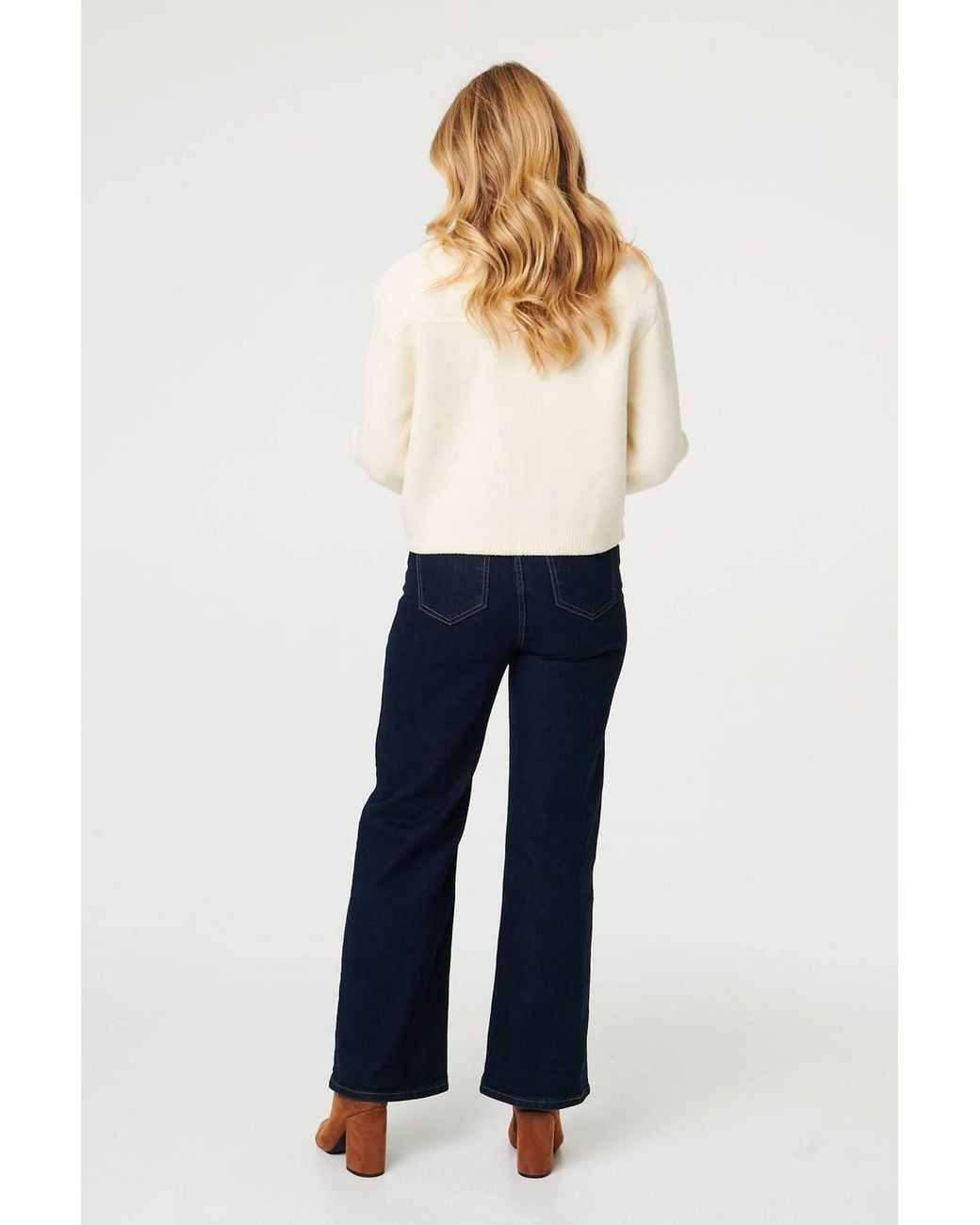 Izabel London Blue Denim Contrast Texture Boxy Jacket