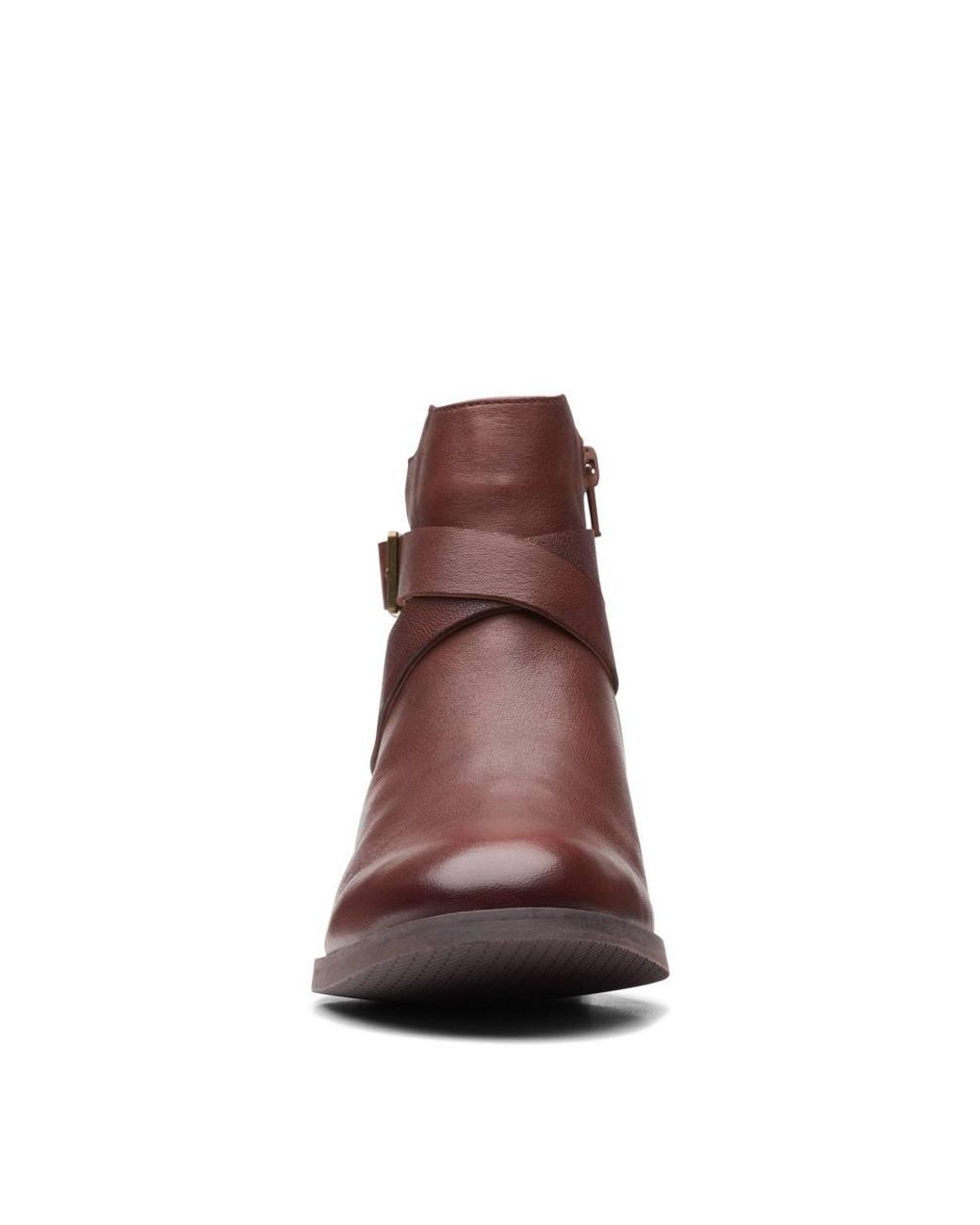 Clarks Brown Hamble Buckle British Tan Leather Ankle Boots
