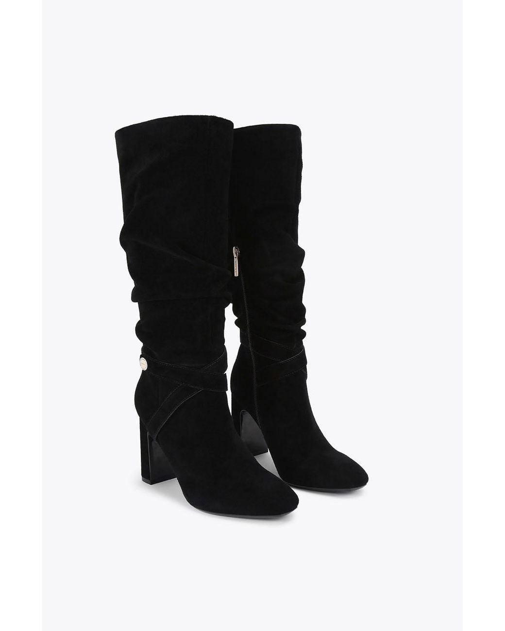Carvela Kurt Geiger Black 'Jackpot Slouch Knee' Suede Boots
