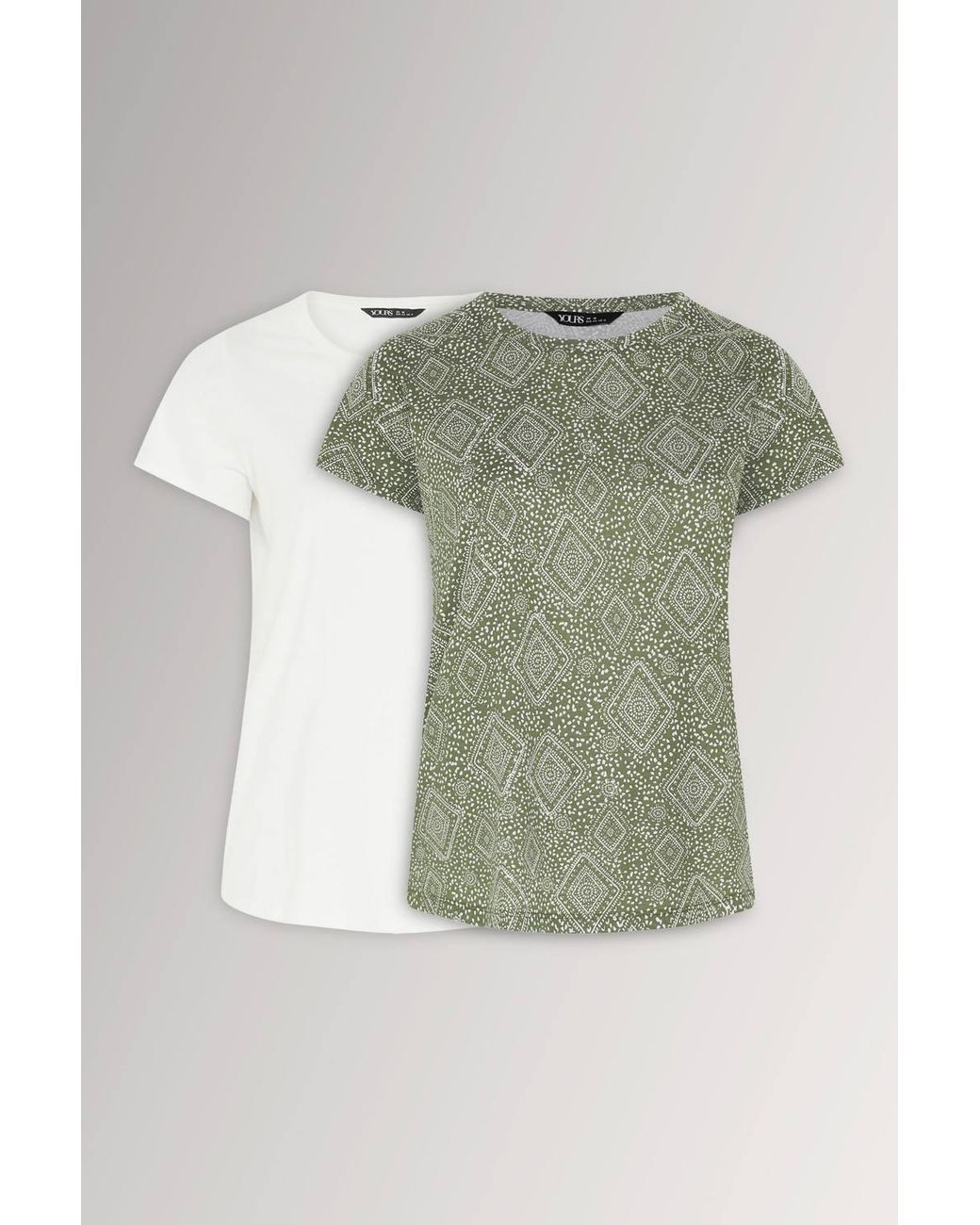 Yours Green 2 Pack Curve Tile T-Shirts