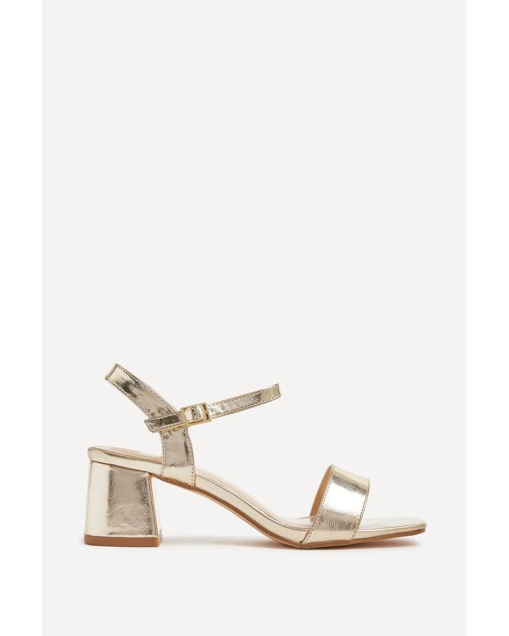 Linzi Natural Darcie Faux Leather Heeled Sandals
