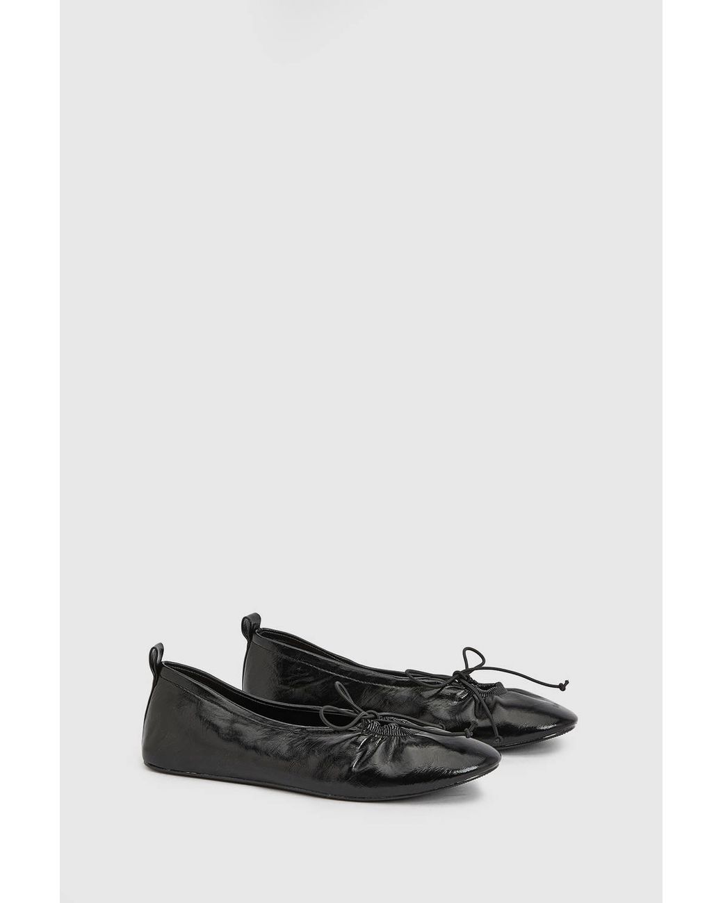 Dorothy Perkins Blue Faith: Jade Faux Leather Bow Detail Ballet Pumps